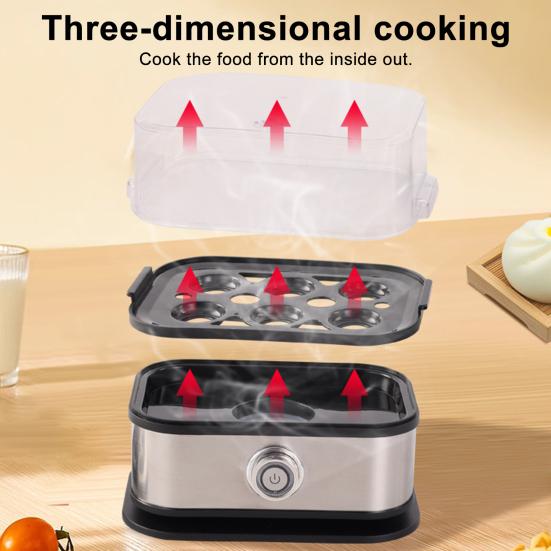 Электрическая яйцеварка с автоматическим отключением Большая вместимость Легко чистить Многофункциональная омлетница Быстрая яйцеварка