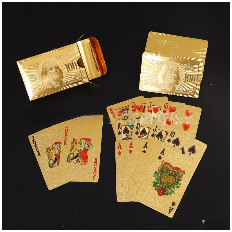 Black Gold Foil Thick PET Waterproof Durable Poker Cards Playing Cards for Party Table Games Home Kill Time Entertainment Toy
