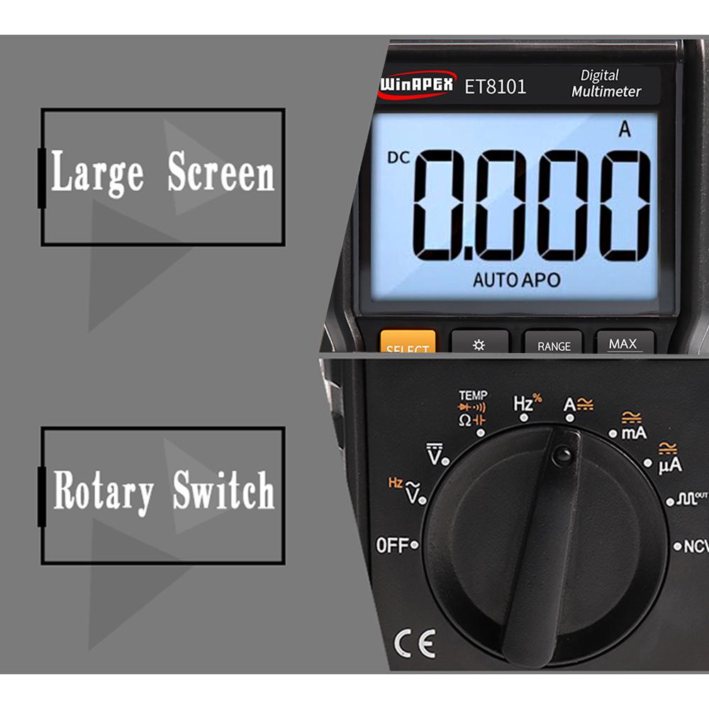 WinAPEX 6000 Counts Digital Multimeter Full Protection Mini DMM Multifunctional Handheld Multi