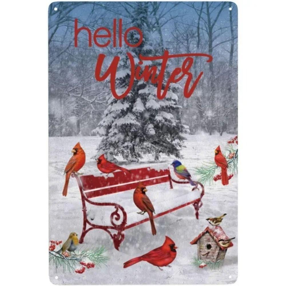 Счастливого Рождества Металлическая табличка Санта, Праздничный новогодний настенный декор 20x30см