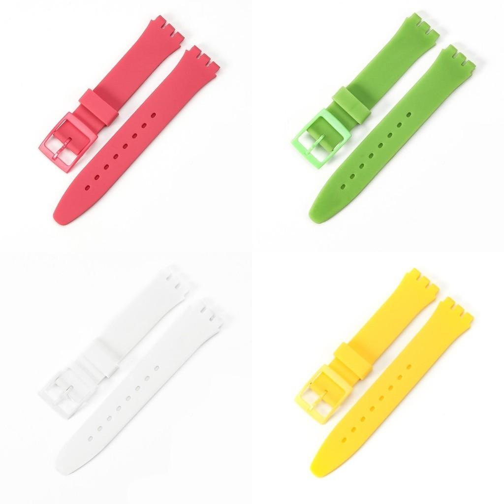 Прочный силиконовый ремешок для часов на замену для Swatch 16мм 17мм 19мм 20мм