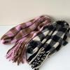 Stripe Pattern Winter Cashmere Scarf Warm Thickened Shawl Wrap New Long Tassel Scarves  Girls