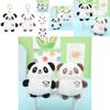 Cute Panda Plush Keychain Soft Snow Mink Fur Stuffed Animal Bag Charm