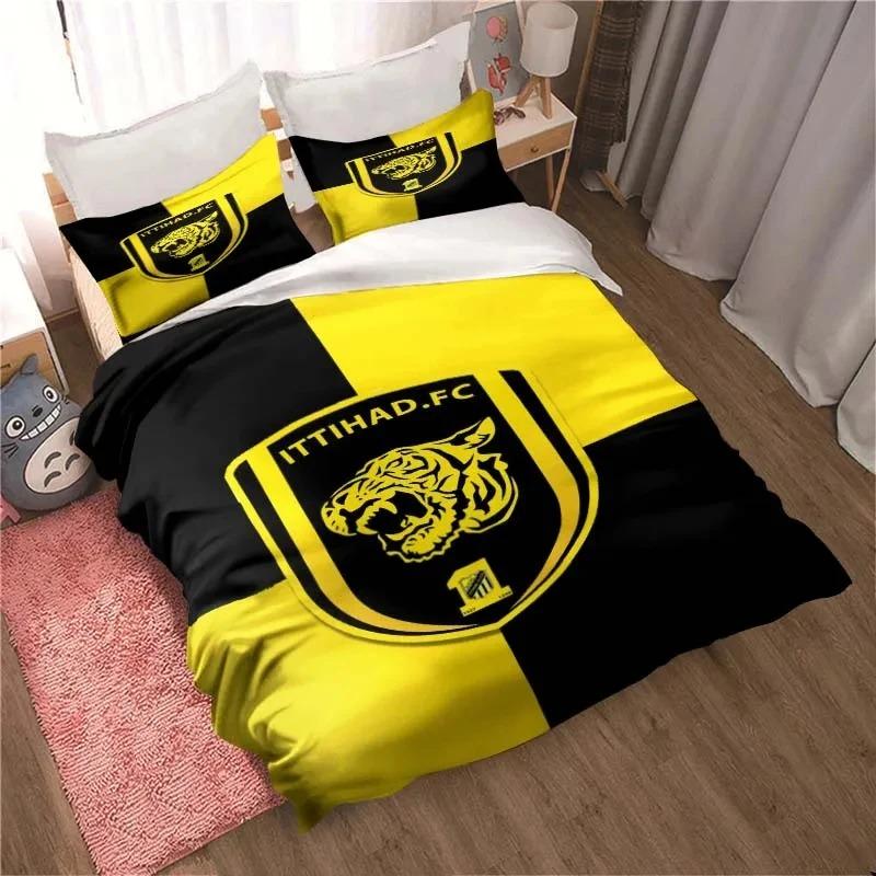Al-Ittihad Club Jeddah Комплект постельного белья для мальчиков и девочек, двуспальный, пододеяльник, наволочка, детская, взрослая, мода, домашний текстиль, текстиль