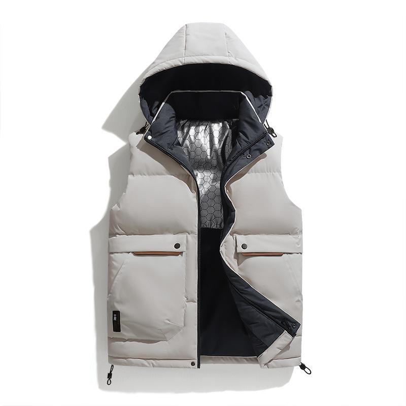 2025 пуховый хлопковый жилет мужской осенне-зимний повседневный жилет жилет зимний теплый жилет большой размер утолщенная модная куртка