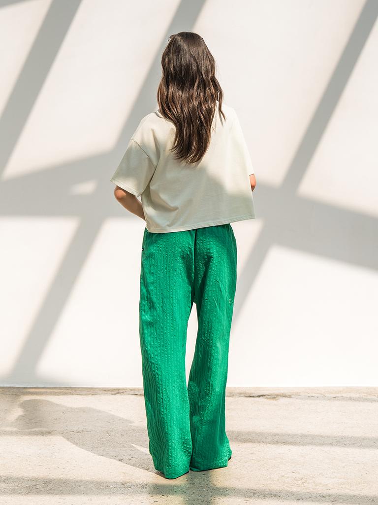 EDENIK Shell Pattern Crop Short Sleeve T-Shirt_Yellow Green