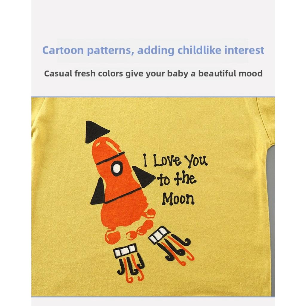 Детский комплект с коротким рукавом Летний А-класса Чистый хлопок Одежда для мальчиков Футболка для девочек Летняя одежда для малышей Детская одежда