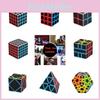 Carbon Fiber Pyramid Shaped Twisty Puzzle Set 2x2 3x3 4x4 5x5 Fun Brain Teaser Toy