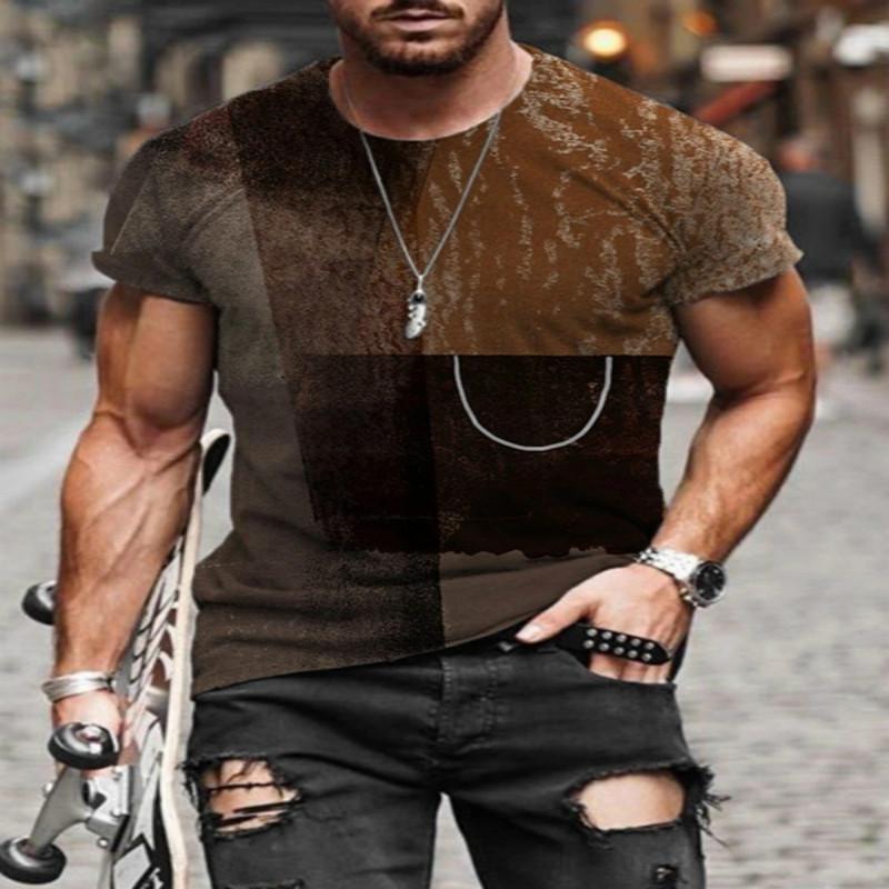 Повседневный топ с абстрактным принтом, мужские новые модные летние быстросохнущие мужские футболки с круглым вырезом и короткими рукавами, большие футболки, мужская одежда