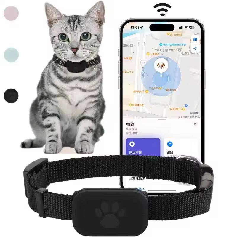 Waterproof Pet GPS Tracker - Dog & Cat Locator, with Adjustable Collar Anti Lost Dogs Real-time Tracking Device for iOS/Android