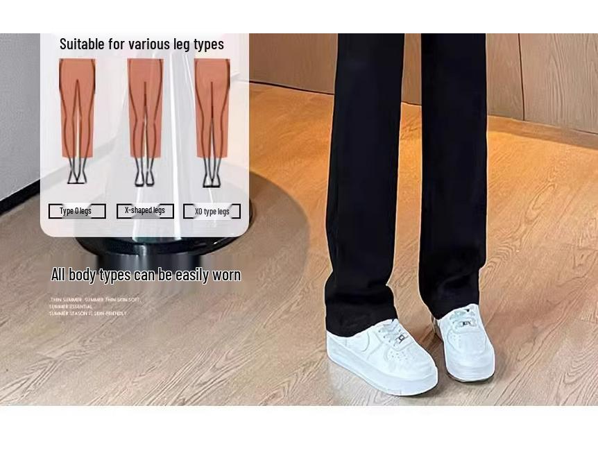 Женские черные джинсы с высокой талией, облегающие, прямого кроя - 2025 Весна/Осень, стиль для миниатюрных