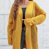 Women's Autumn and Winter Skeleton Machine Knit Long Casual Cardigan Sweater