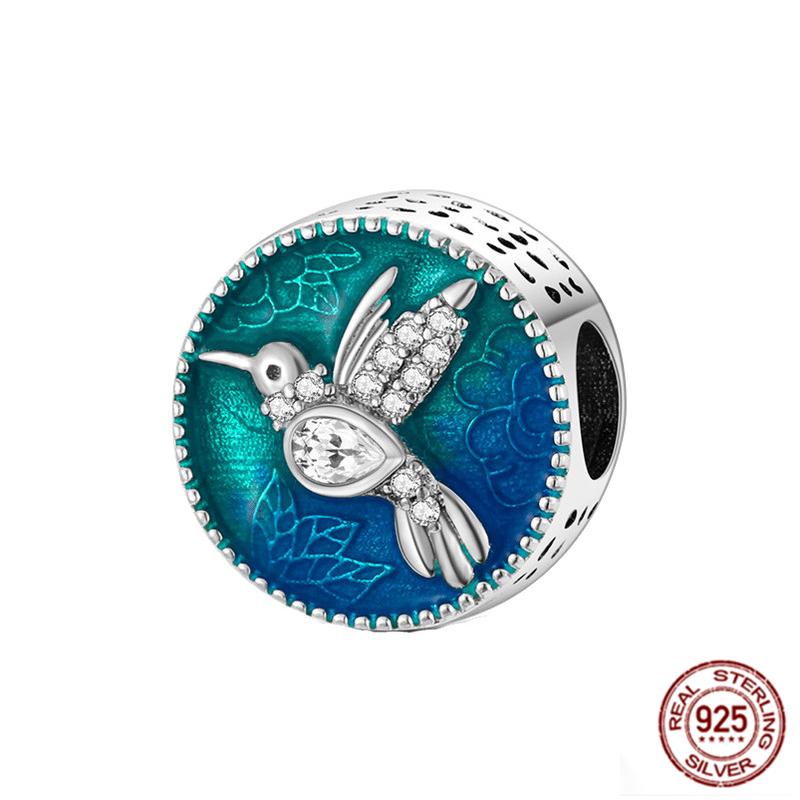 925 Стерлинговое Серебро Красочный Ловец Снов Светящийся Светлячок Подарок Самолет Земля Шармы Подходят Оригинальный Подвеска DIY Изготовление Ювелирных Изделий