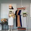 Short-sleeved t-shirt women's summer new large size fat mm Korean medium and long loose bf lazy t-shirt skirt maternity dress