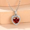 Luxury Female White Crystal Love Heart Pendant Necklace For Women Trendy Silver Color Wedding Chain Necklace Jewelry Gift