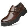 Повседневная кожаная обувь мужская весенняя деловая модельная черная на толстой подошве с увеличением роста с круглым носком мужская кожаная обувь с широким носком