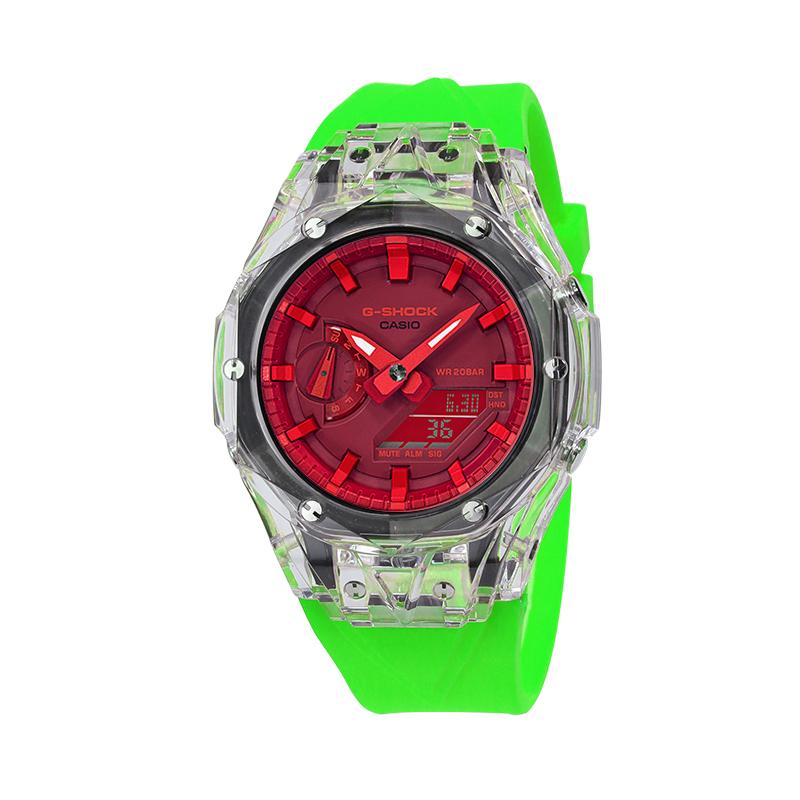 Casio Унисекс Серия с двойным жидкокристаллическим/аналоговым дисплеем Красные часы GA-2100-4A(Watch4--)