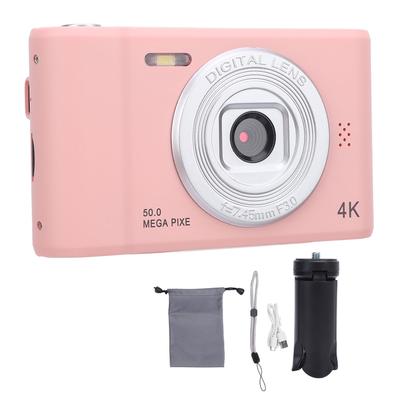 Цифровая камера 4K 50MP, цветной экран 2,4 дюйма, 8-кратный зум, встроенный микрофон, защита от сотрясений, компактная камера для
