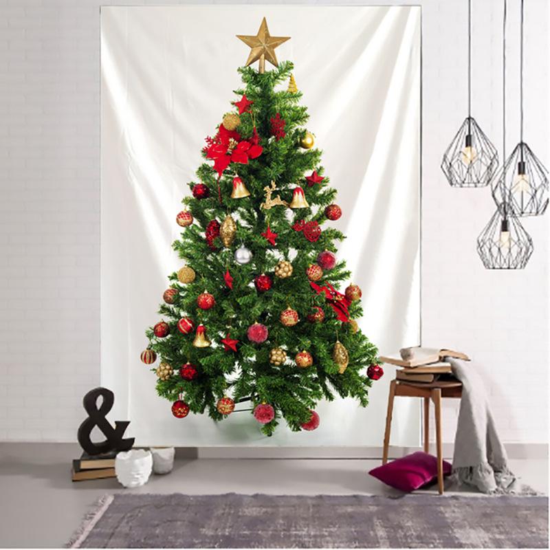 Christmas Tree Hanging Fabric Decoration Small Fresh Christmas Background Wall Blanket Wall Cloth Simple Tapestry Large Size