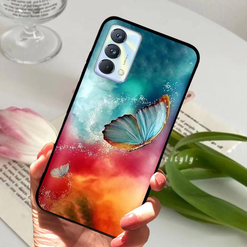 Для чехла Realme GT Master Case Edition Животные Мультфильмы Мягкий Силикон Funda для Телефона Realme GT Master Explorer Чехол Черный Coque