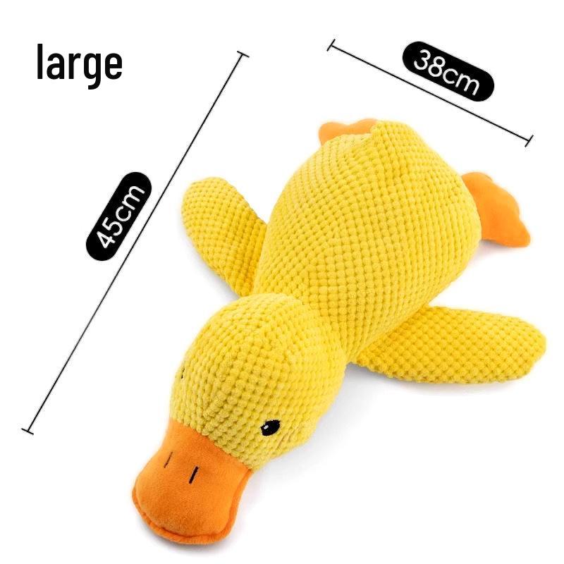 Неразрушимая плюшевая игрушка для собаки: Желтый утенок-компаньон, устойчивый к укусам