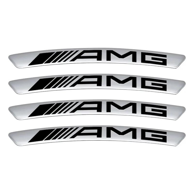 4Pc Car Badge Emblem Wheel Hub Rims Decor 3D Stickers Aluminum For Mercedes-Benz W213 W212 W220 W221 W222 W108 W126 W140 W168
