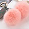 1PC Soft Plush Ball Key Chain Faux Fur Cherry Car PomPom Pendant Keyring