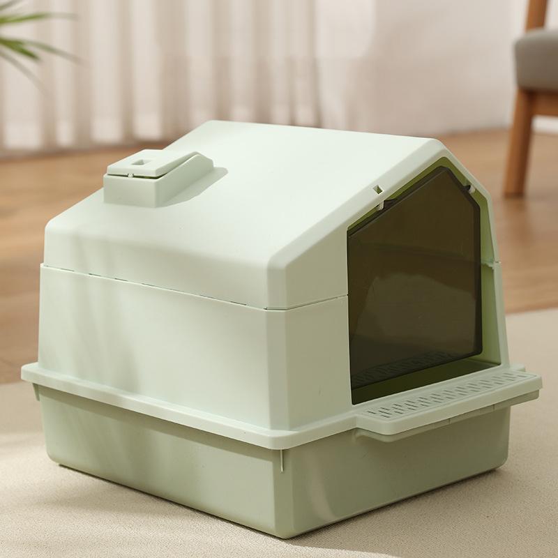 Ящик для кошачьего туалета, большой закрытый лоток для кошачьего туалета, лопатка для фекалий, защита от брызг, ящик для кошачьего туалета, товары для домашних животных