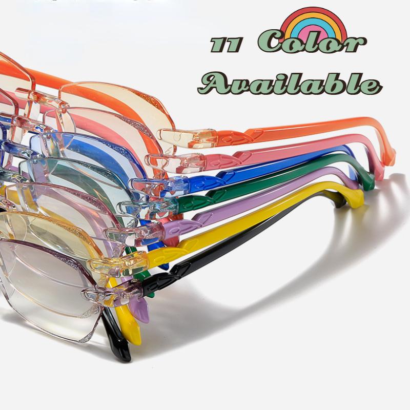 Безободковые очки для чтения женские винтажные безободковые с бриллиантовой огранкой края очки для дальнозоркости очки для компьютера с защитой от синего света +1.0~+4.0