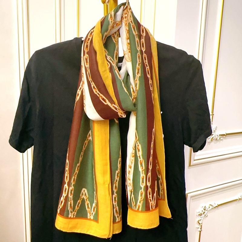 New Fashion Letter Polka Dot Printed Cotton and Linen Scarf Classic Autumn and Winter Warm Scarf Sunscreen Shawl