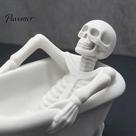 3D-печатное костяное украшение, реалистичная статуэтка скелета в ванне, забавная страшная игрушка-розыгрыш для стола, дом с привидениями, трюковые игрушки, декор для дома, жуткий мини-череп