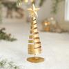 Gold Spiral Christmas Tree Decor Glittering Tabletop Tree with Star Topper for Holiday Home Office Table Centerpiece Mantel Shelf Decor