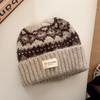 Винтажная вязаная шерстяная шапка Fair Isle женская осенне-зимняя теплая универсальная шапка с защитой ушей свободная для маленькой головы