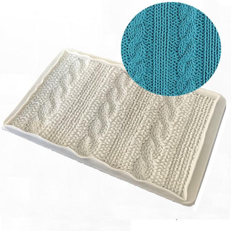 Sweater Pattern Knitting Texture Woolen Yarn Shape Silicone Mold Fondant Tools