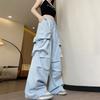 Work Pants for Women's Summer Thin New High Waist Droop Parachute Wide-leg Pants for Slimming Quick-drying Sports Pants