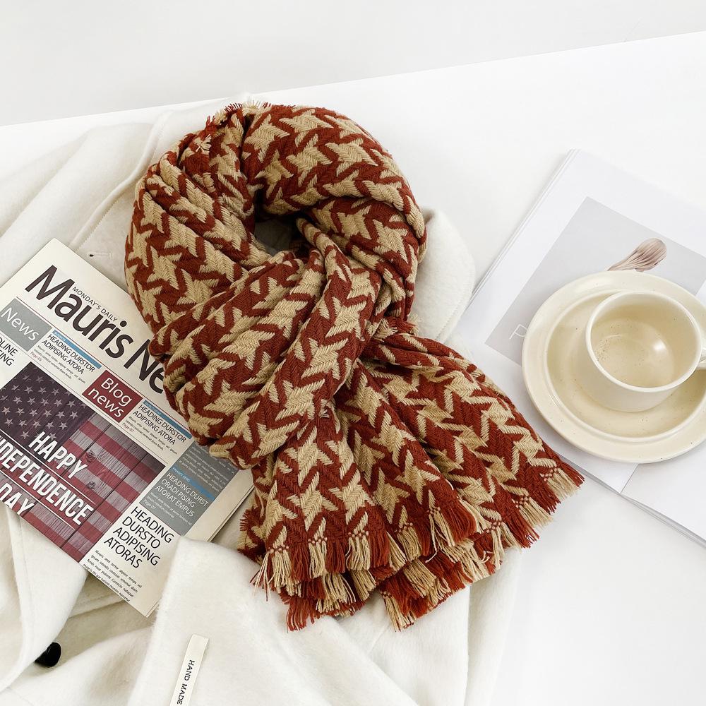 Fashion Qiandongge Scarf Shawl Versatile Clothing Large Size Extended Autumn and Winter Scarf Warm Printed Scarf