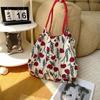Canvas Shoulder Women's Tote Bag Fashion Flower Casual Large Capacity Handbags for Women Travel Solid Shopper Bag