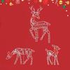 3 шт./компл. Рождественский олень, семейное украшение, устойчивое к погодным условиям, прочное, для использования в помещении, на открытом воздухе, в саду, дворе, патио, газоне, металлический знак в виде силуэта оленя, праздничный
