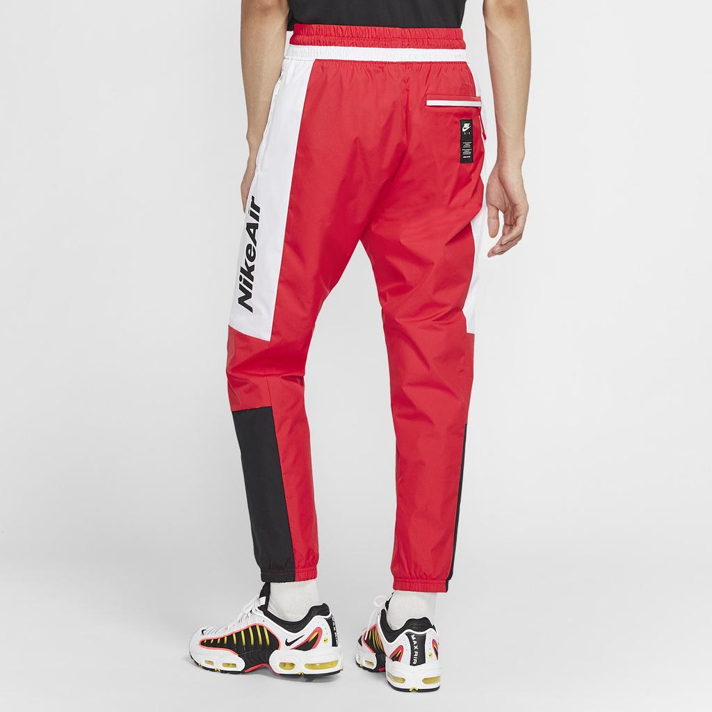 Nike Мужские тканые брюки с воздушными манжетами и цветными блоками, красные CK4396-657