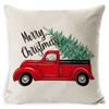 Christmas Pillowcase, Home Bedside Cushion, Linen Short Plush Printed Halloween Sofa Pillow