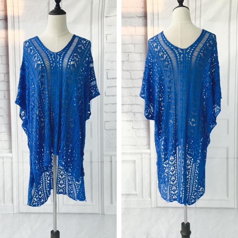 2022 New Arrivals Sexy Beach Cover Up White Crochet Robe De Plage Pareos for Women Swim Wear Saida De Praia Beachwear Coverups Q206