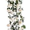 180cm Artificial Rose Flower Ivy Vine String Home Wedding Hanging Decoration Christmas Ornament