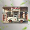 Винтажная железная настенная вывеска заправочной станции Texaco с дизайном классического грузовика Рустик-металл Арт для дома, гаража, бара, кафе, офиса Декор