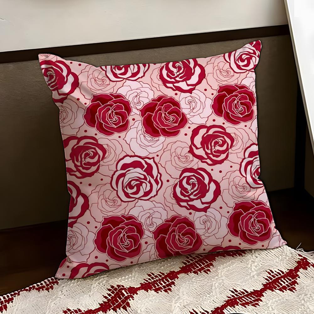 Dreamy Retro Rose Fantasy Cushion Cover Reversible Soft Durable Pillow Cover Home Car MultiScene Use for Daily Comfort