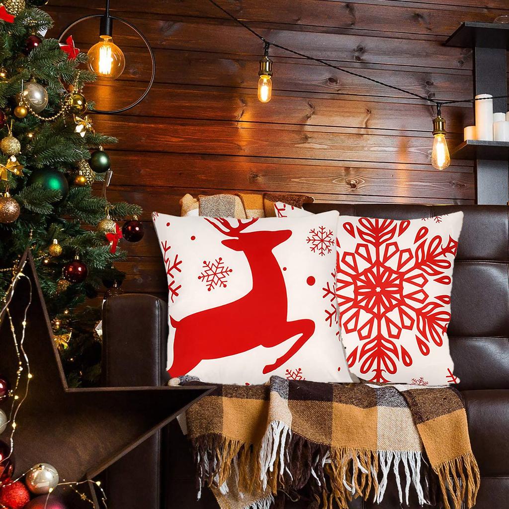 4 шт. рождественские чехлы Санта 18 х 18 дюймов декоративные чехлы с оленями