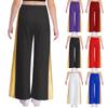 Girls Liturgical Dance Pants Metallic Patchwork Wide Leg High Waist Elastic Waistband Performance Trousers
