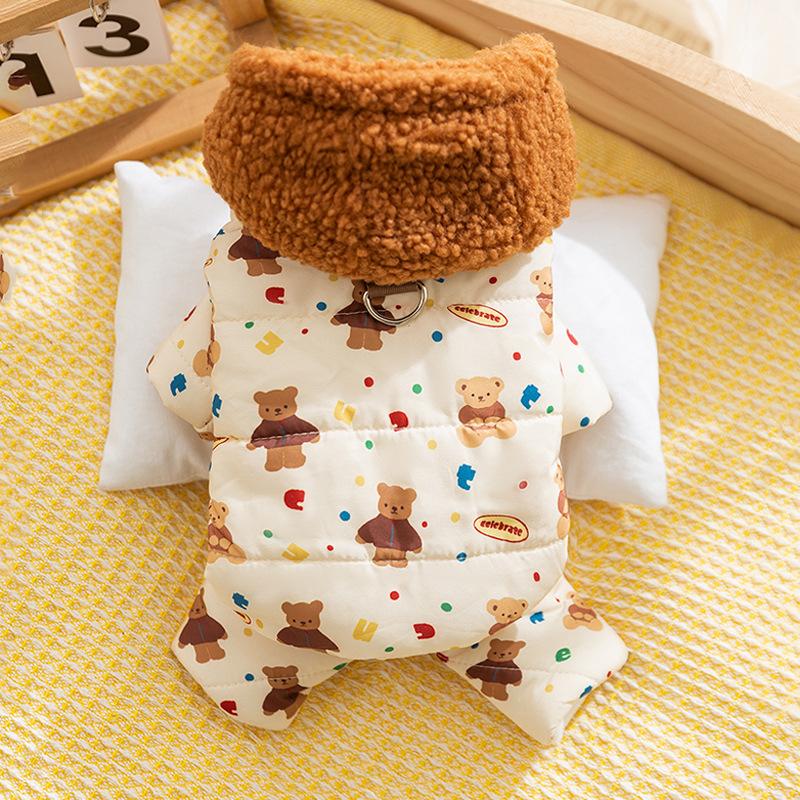Cat Clothes Autumn and Winter Cotton Clothes Cute Satisfaction Hooded Pet Clothing Into Cat Kittens Than Bears Dog Clothing