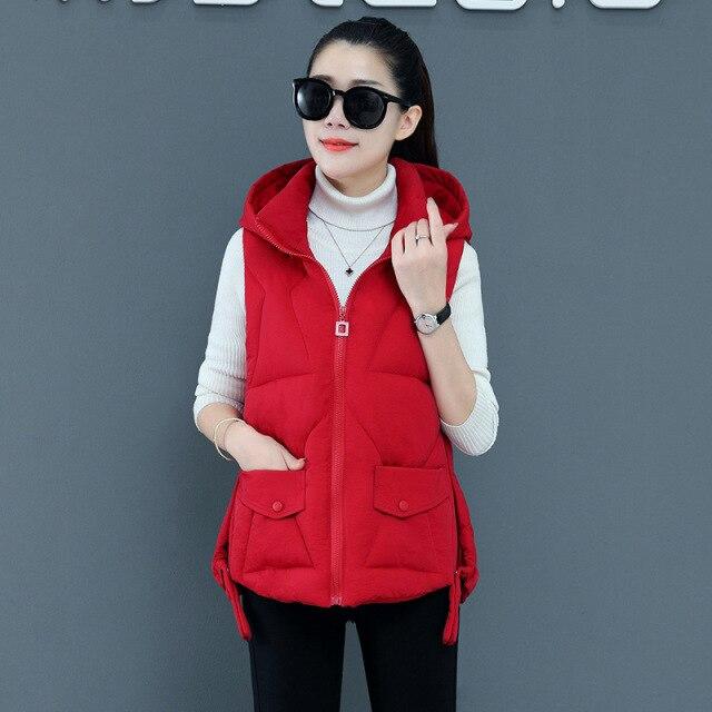 Осенне-зимний женский однотонный жилет с воротником-стойкой, короткий жилет с капюшоном, куртка с хлопковой подкладкой, женский ветрозащитный теплый жилет