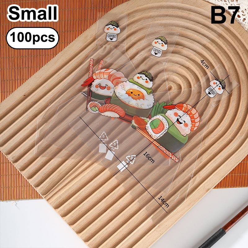 100 шт. Милый мультяшный треугольный пакет для упаковки рисовых шариков, пакет для формы для суши из морских водорослей, аксессуары для суши-бенто, пакет для суши с рисовыми шариками из морских водорослей