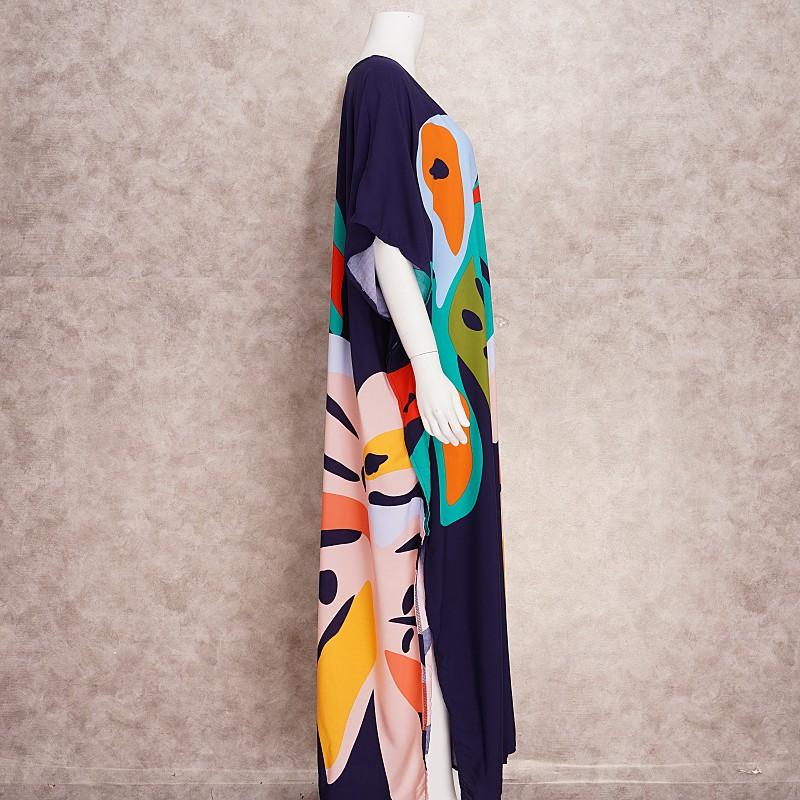 EDOLYNSA Long Beach Dress Cover-Ups for Women Pareo De Plage Swimsuit Cover Up Beach Sarongs Swimwear Kaftan Beachwear Q1476